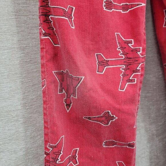 Oshkosh Vintage Vestbak Red Airplane Print Overalls Size 7 - Picture 5 of 16